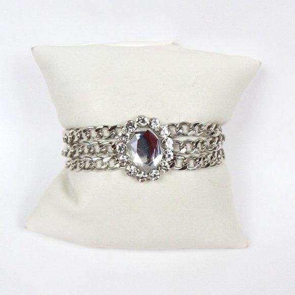 Bijou Drive silver bracelet with crystal rhinestones - Picture 1 of 4